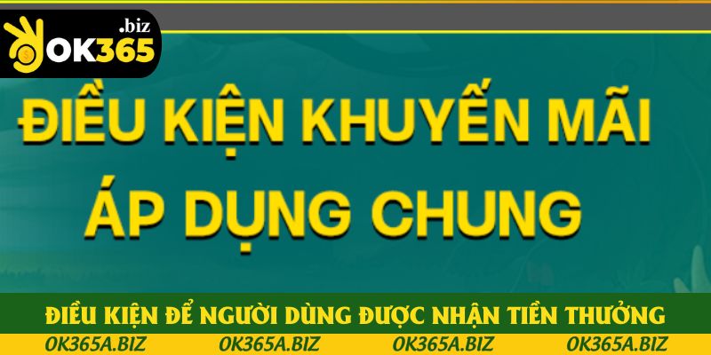 Điều kiện để người dùng được nhận tiền thưởng